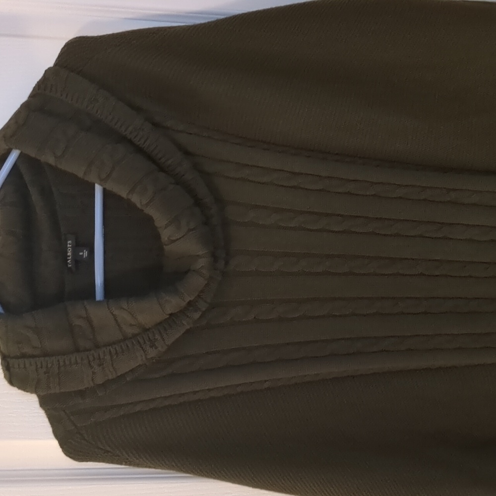 Olive Green Cowl Sweater Poncho - Picture 2 of 4